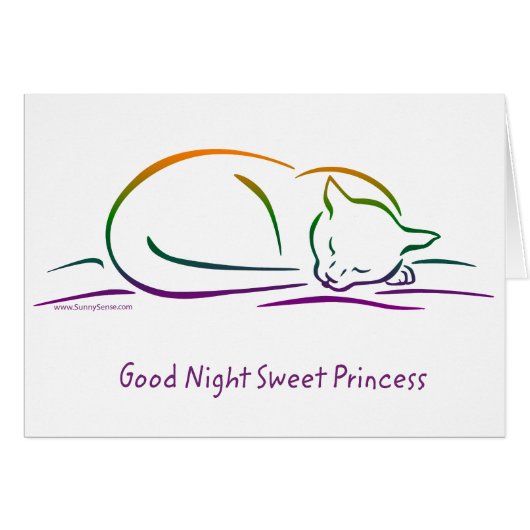 Good Night Sweet Princess (Cat) Cards (Front Horizontal)