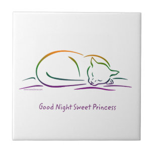 Good Night Sweet Princess (Cat) Ceramic Tile