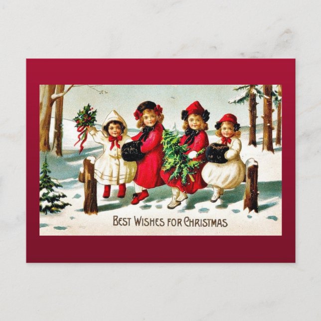 Good Old Christmas Holiday Postcard (Front)