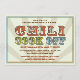 Good Old Fashioned Chili Cook Off Party Invitation