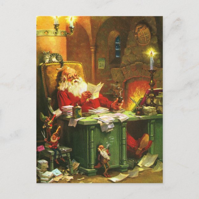 Good Old Santa Claus Holiday Postcard (Front)