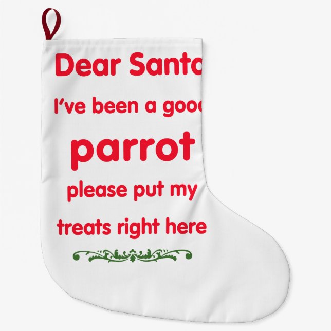 good parrot large christmas stocking (Front)