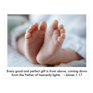 Good & Perfect Gift ~ Pregnancy Announcement Postcard