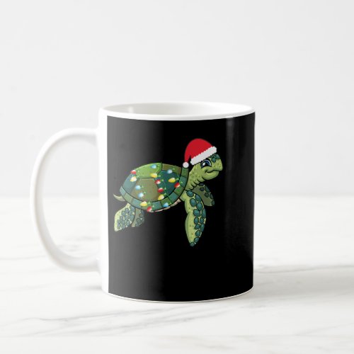 Good Placidity Christmas Sea Turtle With Santa Hat Coffee Mug