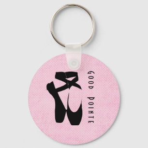 Good Pointe. Black Ballet Shoes En Pointe Keychain