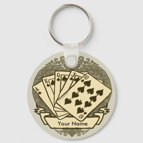 Good Poker Hand custom name  keychain
