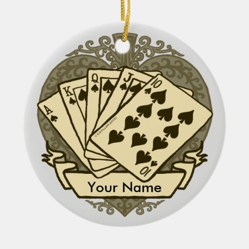 Good Poker Hand custom name ornament