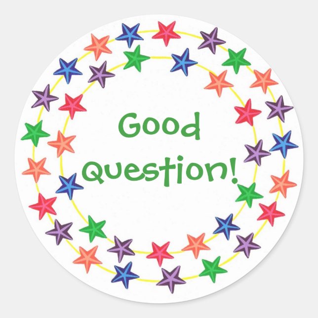Good question, Circle of colorful stars stickers (Front)