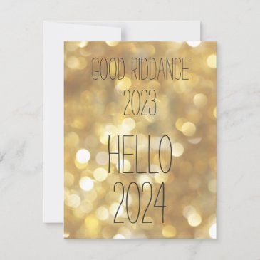 Good Riddance 2023, Hello 2024  Gold Glam New Year