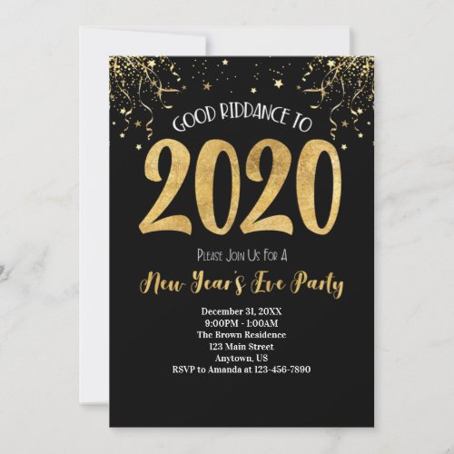 Good Riddance To 2020 New Years 2021 Invitation