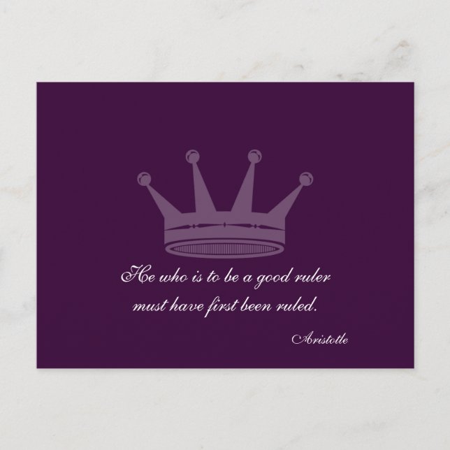 Good Ruler Quote - Aristotle PostCards (Front)