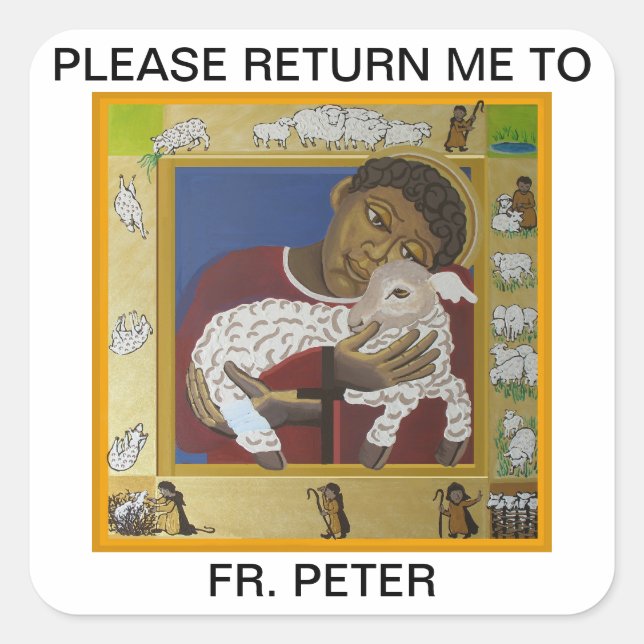 Good Shepherd Christian bookplate Sticker (Front)