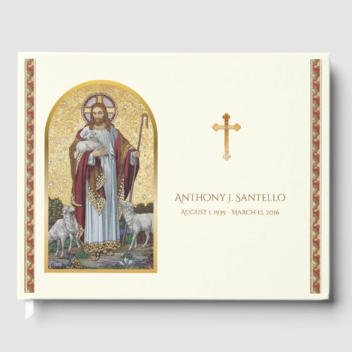 Good Shepherd Jesus Funeral Memorial Guest Book