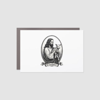 Good Shepherd Jesus Vintage Engraving Faith Shirt  Car Magnet
