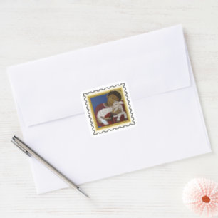 Good Shepherd stamp art Square Sticker