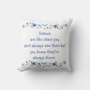 Good Sisters are like Stars Inspirational Quote Throw Pillow