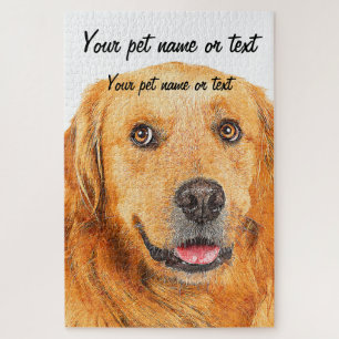 Good Smile Golden Retriever Dog Jigsaw Puzzle