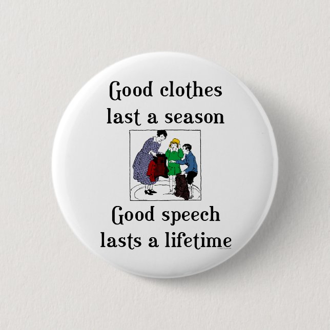 Good Speech School Saying Button (Front)