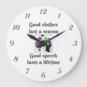 Good Speech School Saying Wall Clock
