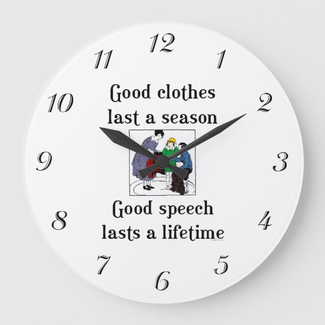 Good Speech School Saying Wall Clock (Front)