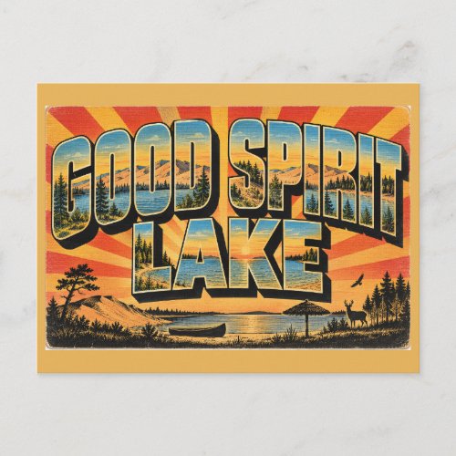 Good Spirit Lake SK Sand Dunes Beach Art Postcard