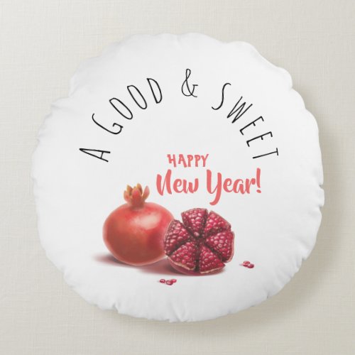 Good  Sweet New Year Rosh Hashanah Pomegranate Round Pillow