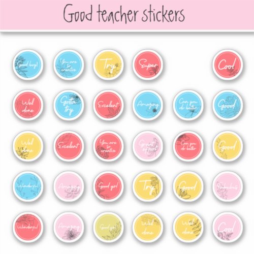 Good teacher reward student reward sticker