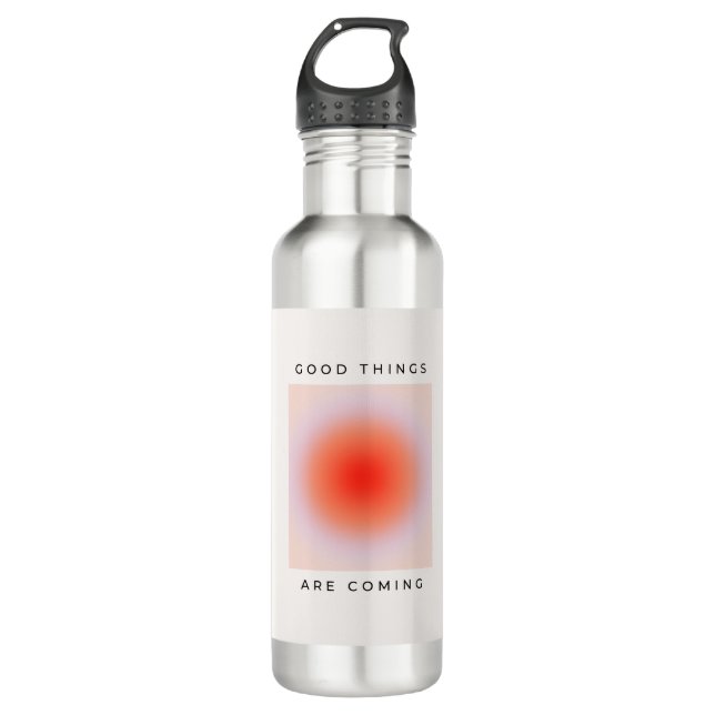 Good Things Are Coming Inspirational Quote Stainless Steel Water Bottle (Front)