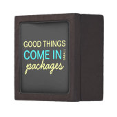 Good Things Come in Small Packages - Blue & Yellow Gift Box (Front Left)