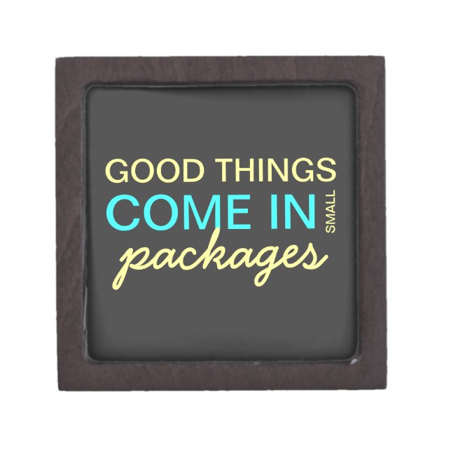Good Things Come in Small Packages - Blue & Yellow Gift Box (Front)