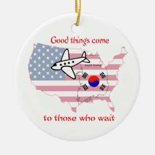 Good Things Come - Korean Adoption Ceramic Ornament