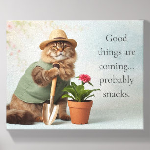 Good Things Coming Cat Art Canvas Photo Tile