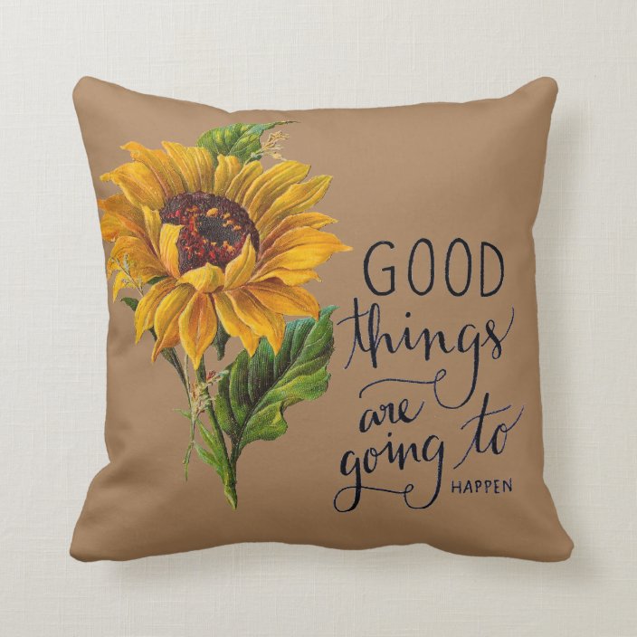 Good Things Sunflower Home Decor Throw Pillow Zazzle Com