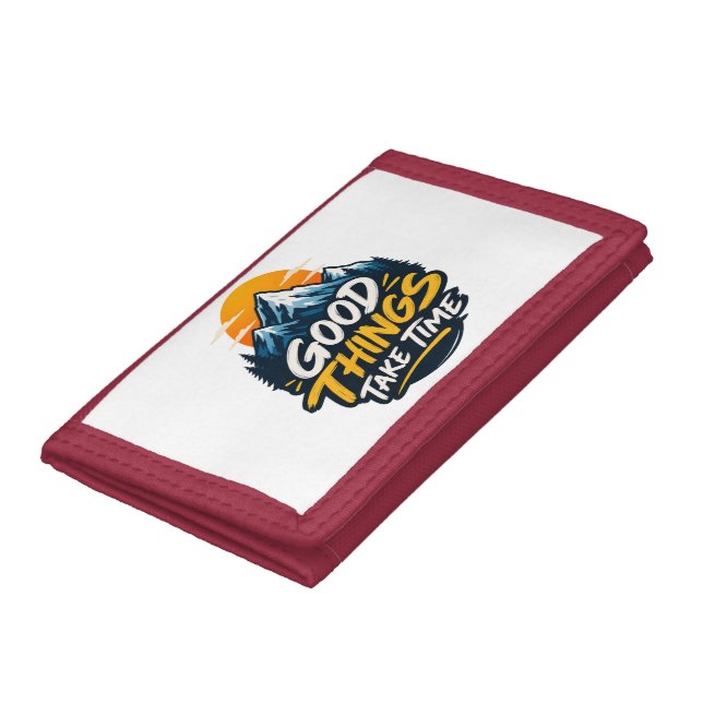 Good Things Take Time Mountain Adventure  Tri-fold Wallet (Bottom)
