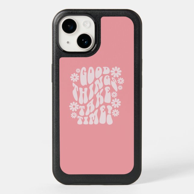 Good Things Take Time Retro Flowers Otterbox iPhone Case (Back)