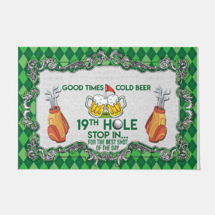 Good Time Cold Beer Funny Mat, Golfing Doormat