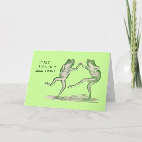 Good Time Frogs Dance Vintage Card