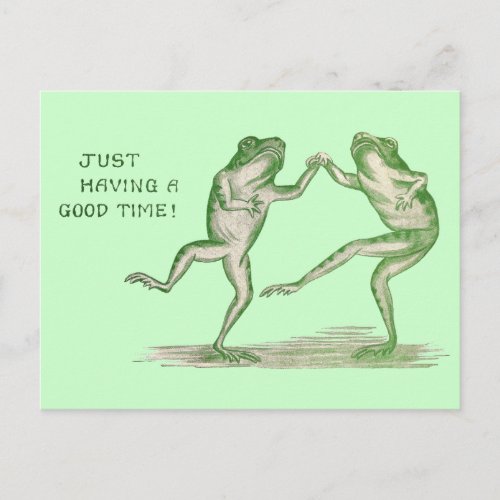 Good Time Frogs Dance Vintage Postcard