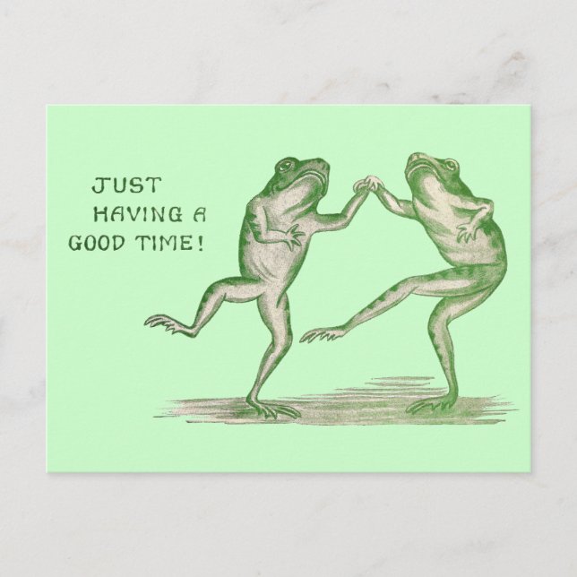 Good Time Frogs Dance Vintage Postcard (Front)