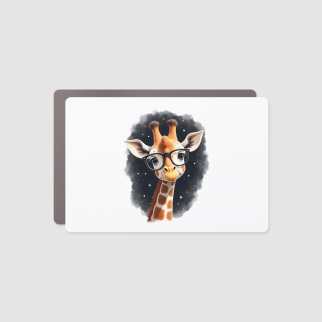 Good Time Hipster Giraffe T-Shirt Men's Women's Ch Car Magnet (Front)
