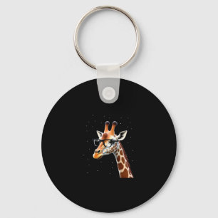 Good Time Hipster Giraffe T-Shirt Men's Women's Ch Keychain