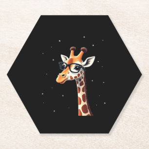 Good Time Hipster Giraffe T-Shirt Men's Women's Ch Paper Coaster