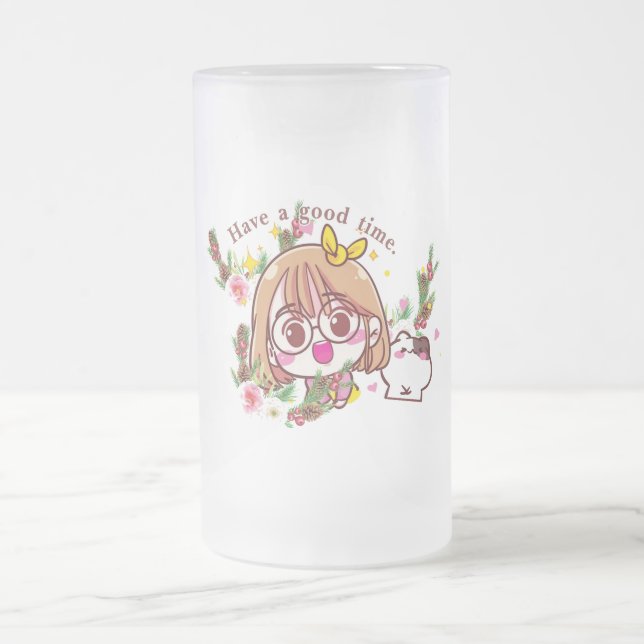 Good time of Beer Glass Frosted Glass Beer Mug (Center)