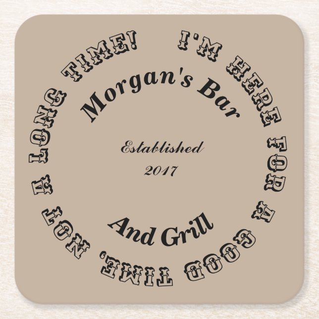 Good Time Square Novelty Coaster (Front)