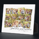 Good times great memories 12 photo family collage plaque<br><div class="desc">A collage of 12 photos is a great way to remember the special times. With a hand-written "good times, great memories" this photo collage plaque also includes room for custom text. Celebrate a family vacation, photos of the grandkids, a family photo session, a sports season or anything with this great...</div>