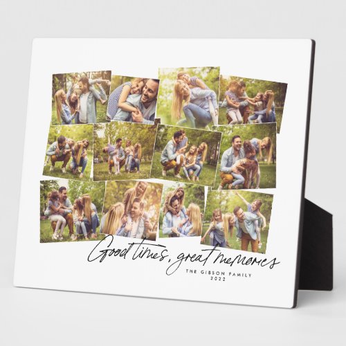 Good times great memories 12 photo family collage plaque