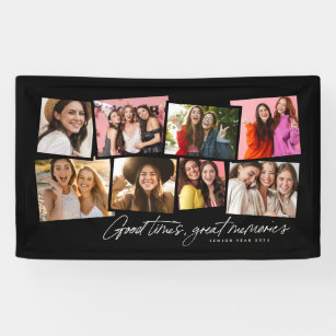 Good times great memories black photo collage banner