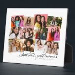 Good times great memories fun 12 photo collage plaque<br><div class="desc">A fun collage of 12 photos is a great way to remember the special times. With a hand-written "good times, great memories" this photo collage plaque also includes room for custom text. Celebrate senior year, a vacation, a sports season or anything with this great gift idea. Perfect for a graduation...</div>