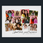 Good times great memories fun 12 photo collage poster<br><div class="desc">A fun collage of 12 photos is a great way to remember the special times. With a hand-written "good times, great memories" this photo collage plaque also includes room for custom text. Celebrate senior year, a vacation, a sports season or anything with this great gift idea. Perfect for a graduation...</div>