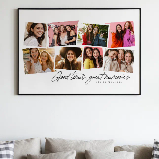 Good times great memories fun photo collage poster | Zazzle